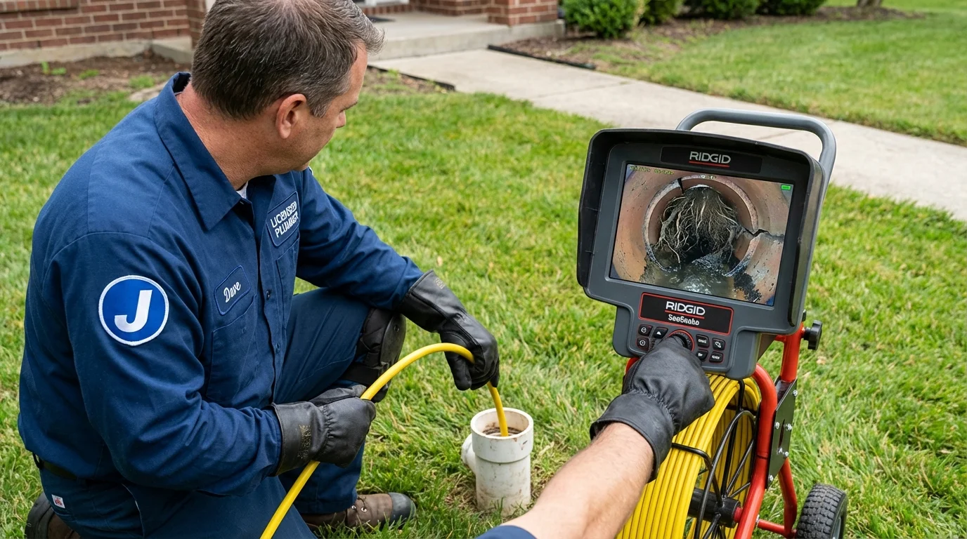Sewer camera inspection being performed by Johns Plumbing LLC in Saint Ansgar