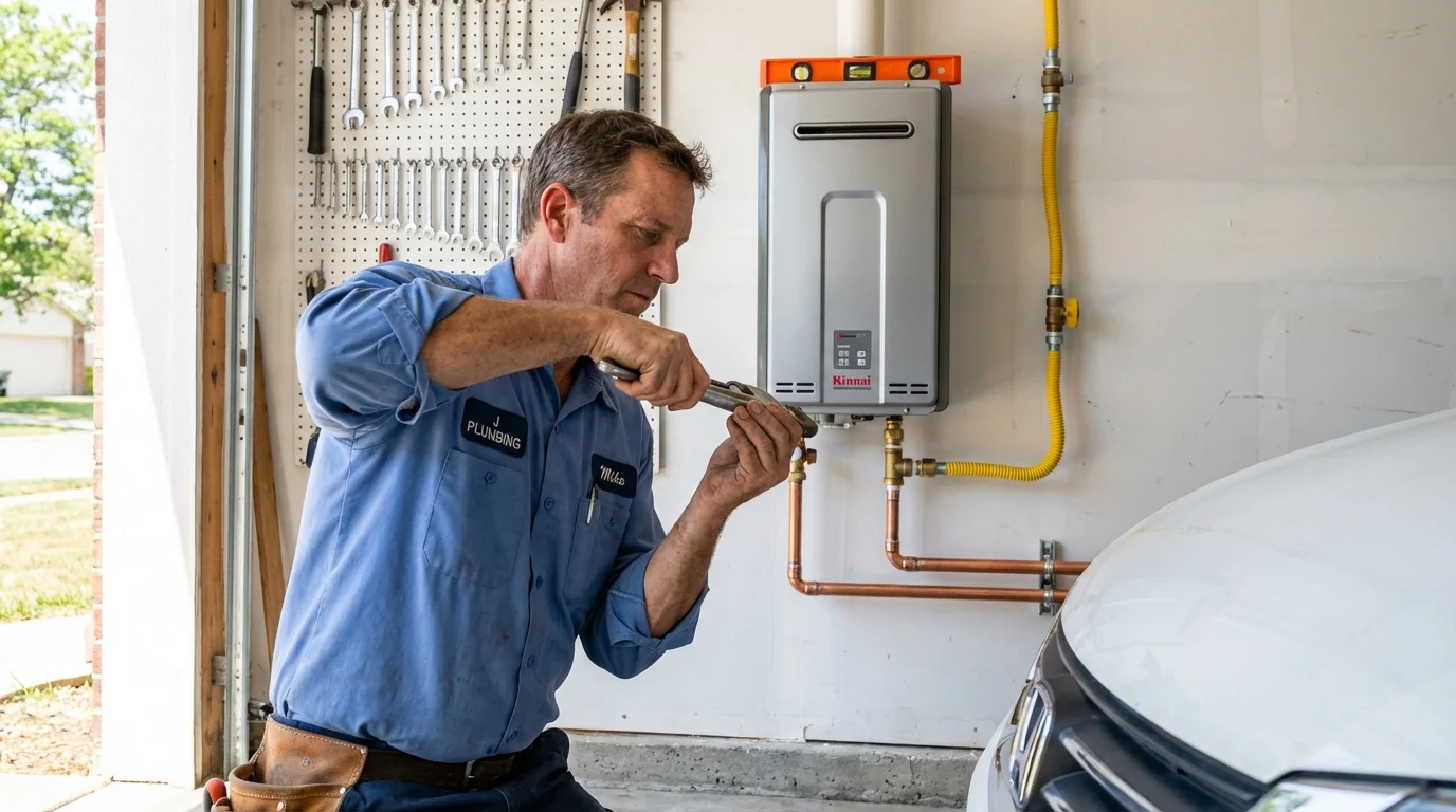 Tankless water heater installation by a Johns Plumbing LLC plumber in Saint Ansgar